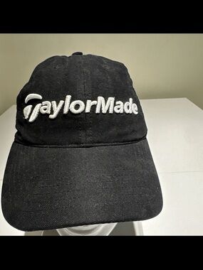 TaylorMade Black Cap with White Embroidered Logo